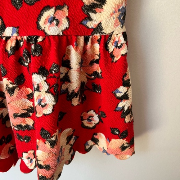 POSTMARK by ANTHROPOLOGIE Clovely Peplum Floral Top in Red - Picture 4 of 5